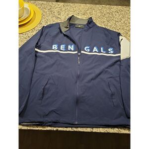 Blue Holloway‎ Polyester Windbreaker Jacket - Bengals  Adult  XL